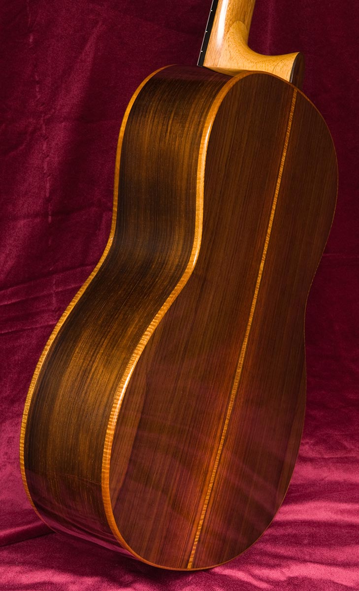 Brasilian Rosewood guitar side/back view