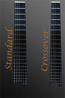 Photograph of crossover neck compared to standard neck